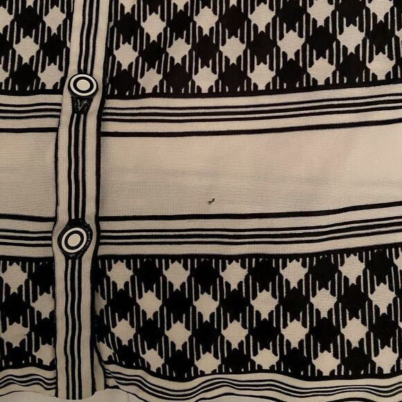 70’s Top Vintage Polyester Button Up Shirt Geo Print Blouse Size S - Picture 7 of 10